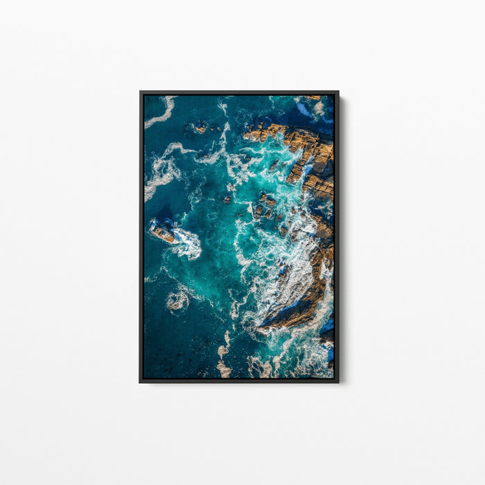 Birds Eye View - Aerial Ocean Art Print Stretched Canvas Wall Art