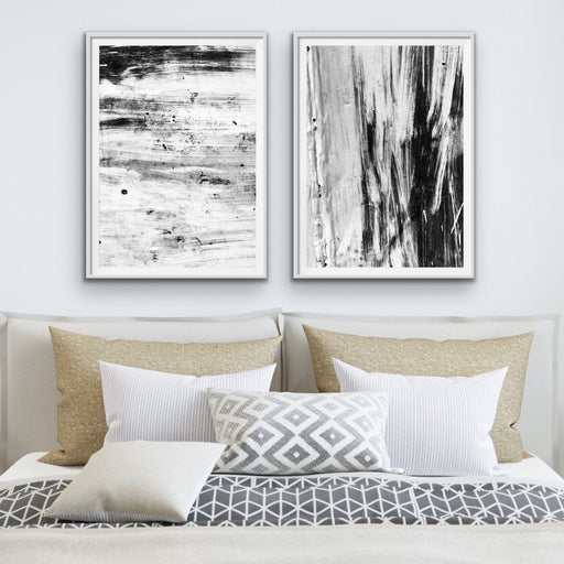 Black Bark - Two Piece Black and White Eucalyptus Contemporary Art Print, Wall Art, Ozark Home 