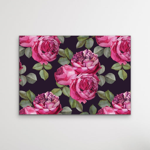 Bloom - Green and Pink Rose Stretched Canvas Print, Wall Art, Ozark Home 