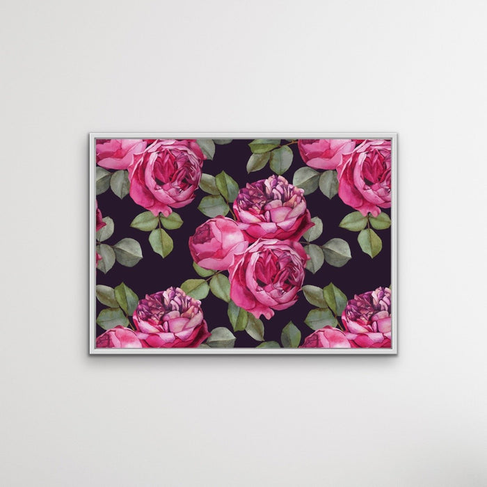 Bloom - Green and Pink Rose Stretched Canvas Print, Wall Art, Ozark Home 