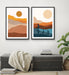 Bohemian Mountains - Two Piece Gouache Boho Style Desert Print Set, Wall Art, Ozark Home 