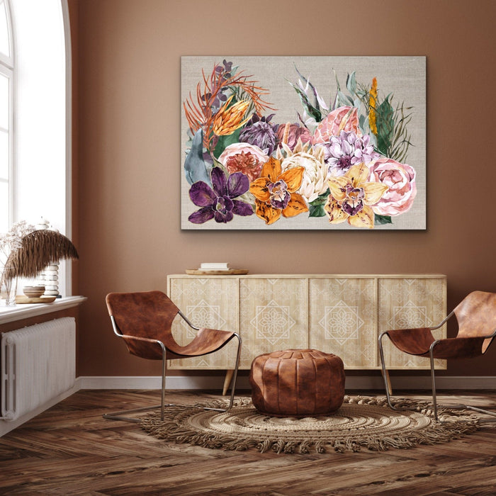 Boho Garden - Contemporary Canvas or Art Print With Boho Flowers