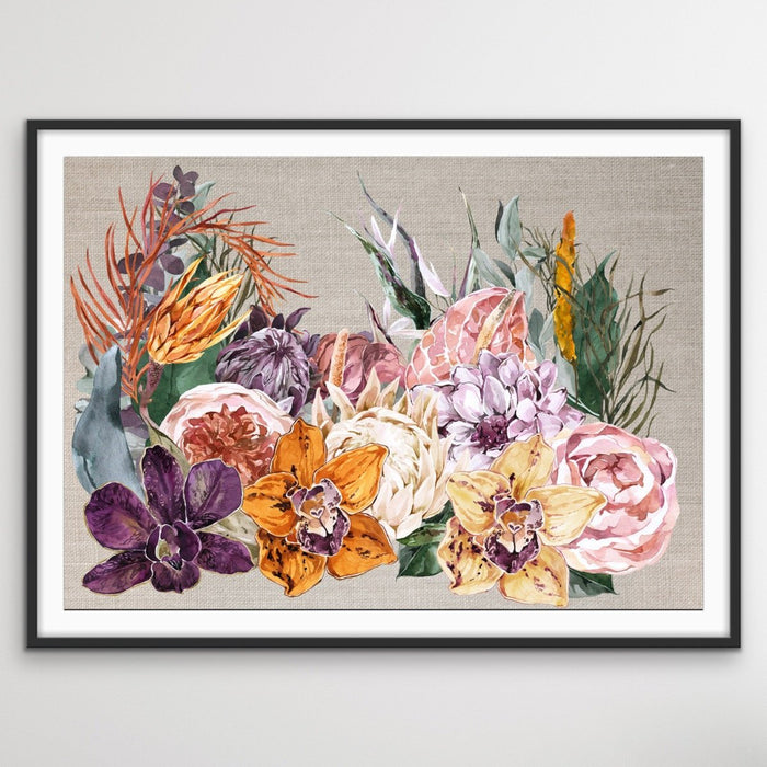 Boho Garden - Contemporary Canvas or Art Print With Boho Flowers