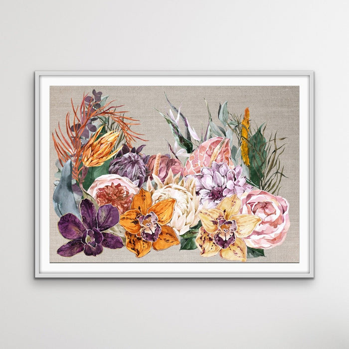 Boho Garden - Contemporary Canvas or Art Print With Boho Flowers