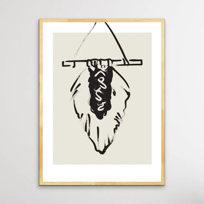 Boho Hanger - Minimalist Black and White Line Classic Art Print, Wall Art, Ozark Home 