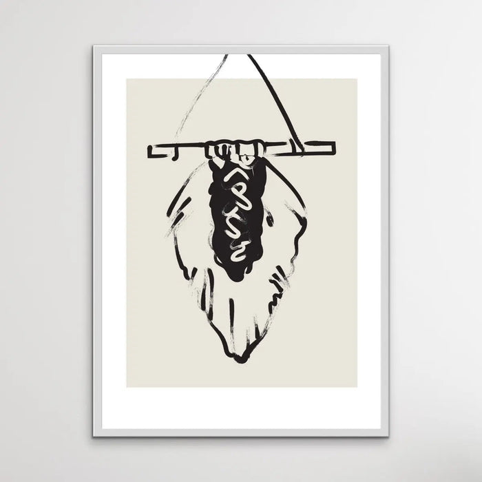 Boho Hanger - Minimalist Black and White Line Classic Art Print, Wall Art, Ozark Home 