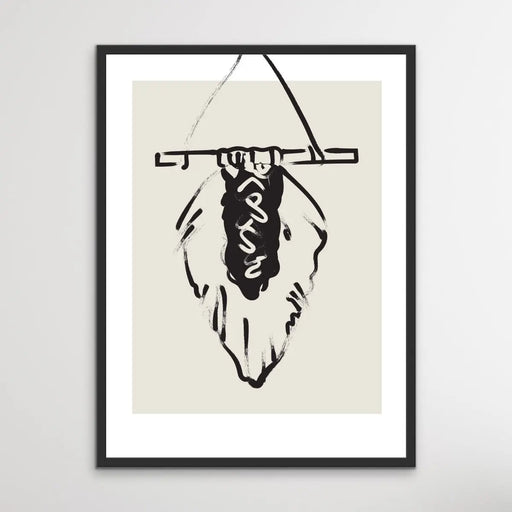 Boho Hanger - Minimalist Black and White Line Classic Art Print, Wall Art, Ozark Home 