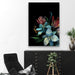 Bouquet On Black In Blue Stretched Canvas Print, Wall Art, Ozark Home 