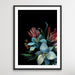 Bouquet On Black In Blue Stretched Canvas Print, Wall Art, Ozark Home 