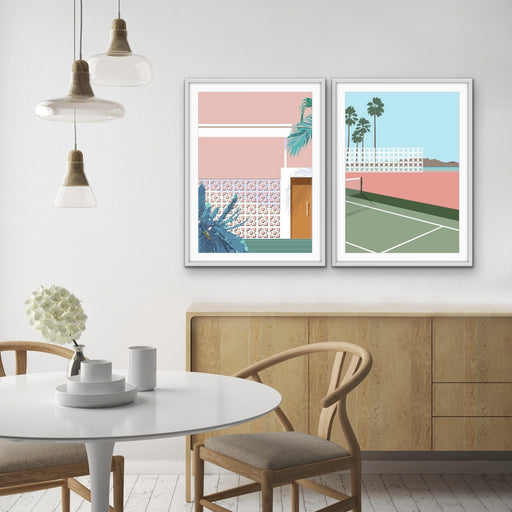 Breezeblocks - Two Piece Mid Century Modern Print Set, Wall Art, Ozark Home 