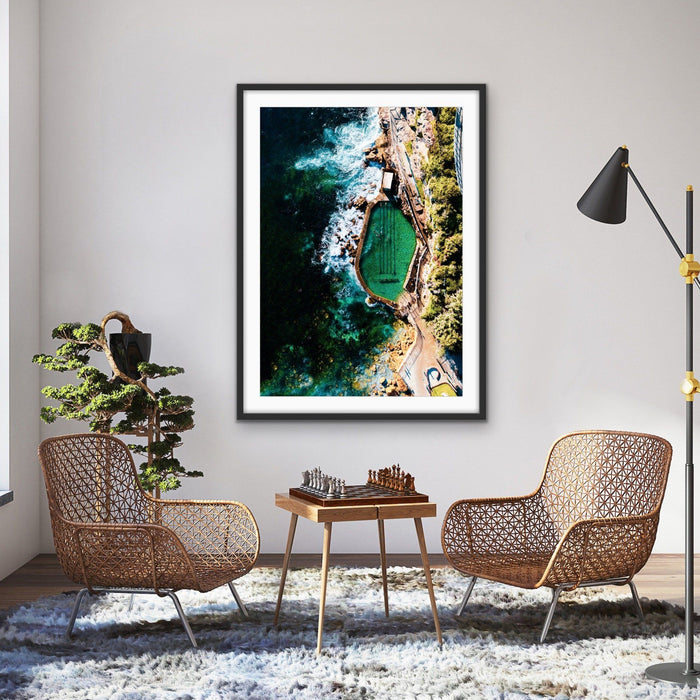 Bronte Beach Ocean Pool - Aerial Photographic Print of Sydney Ocean Pool