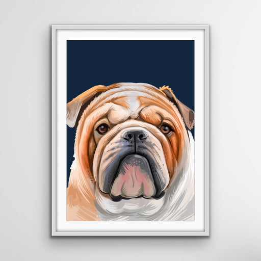 Bulldog Art Print Stretched Canvas Wall Art, Wall Art, Ozark Home 