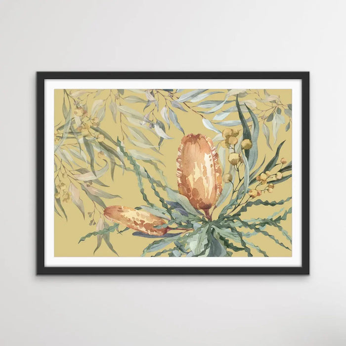 Bush Banksia - Australian Native Flower Original Artwork Canvas or Art Print, Wall Art, Ozark Home 