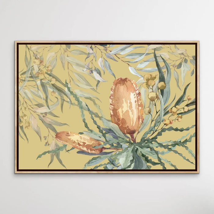 Bush Banksia - Australian Native Flower Original Artwork Canvas or Art Print, Wall Art, Ozark Home 