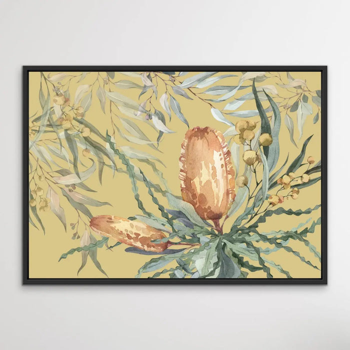 Bush Banksia - Australian Native Flower Original Artwork Canvas or Art Print, Wall Art, Ozark Home 