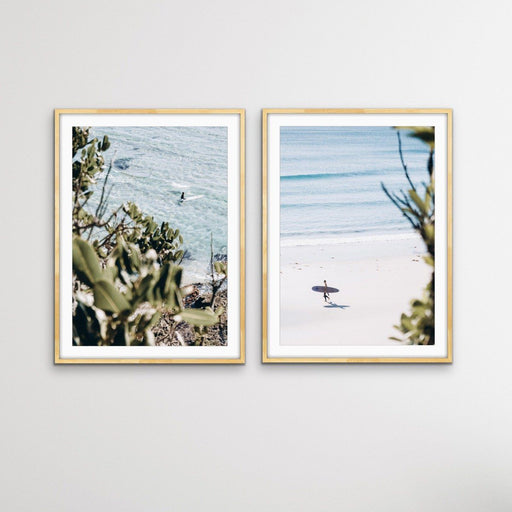 Byron Bay Surf - Two Piece Coastal Byron Bay Surfer Print Set, Wall Art, Ozark Home 