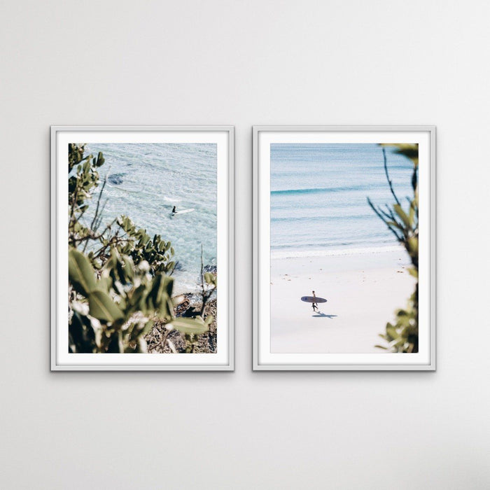 Byron Bay Surf - Two Piece Coastal Byron Bay Surfer Print Set, Wall Art, Ozark Home 