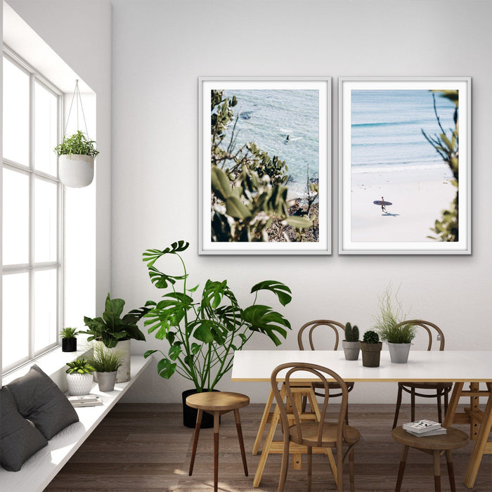 Byron Bay Surf - Two Piece Coastal Byron Bay Surfer Print Set, Wall Art, Ozark Home 