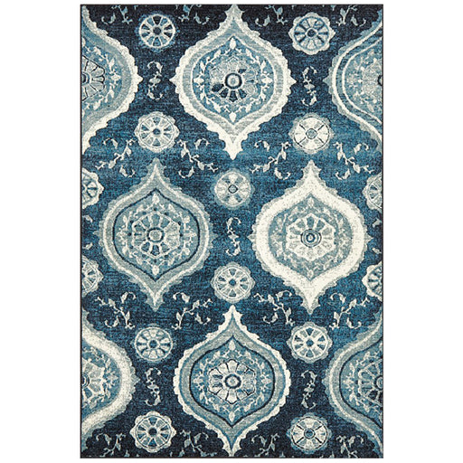 Giza Navy Charm Pattern Contemporary Rug, Rugs, Ozark Home 