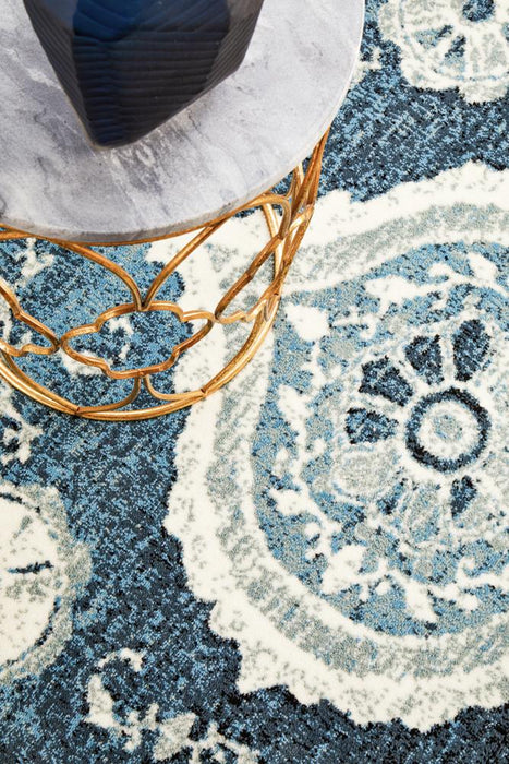 Giza Navy Charm Pattern Contemporary Rug, Rugs, Ozark Home 