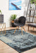 Giza Navy Faded Honeycomb Pattern Contemporary Rug, Rugs, Ozark Home 