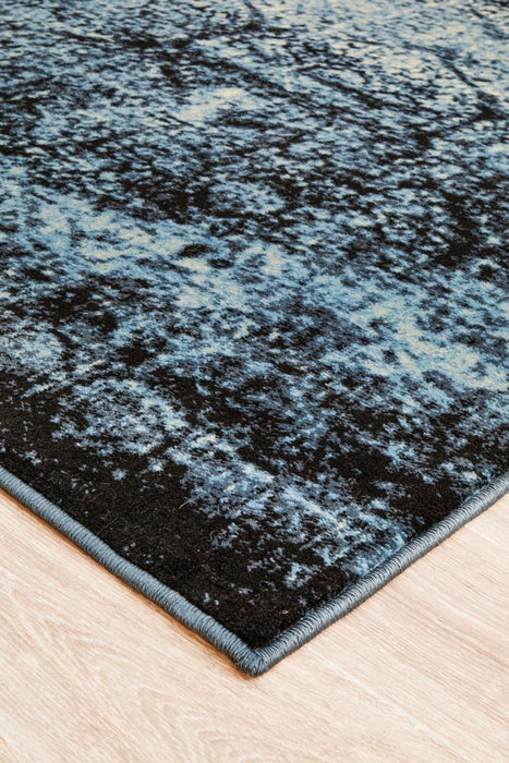 Giza Navy Faded Honeycomb Pattern Contemporary Rug, Rugs, Ozark Home 