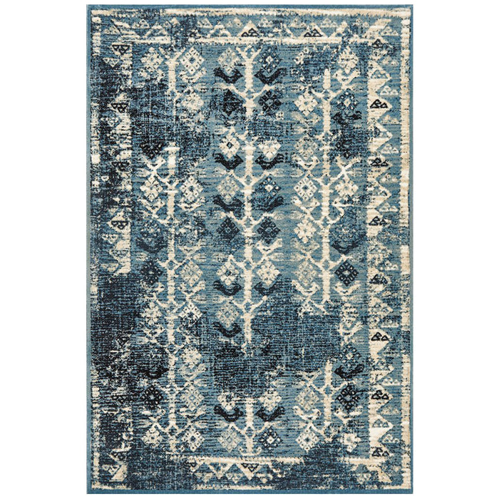 Giza Blue Aztec Pattern Contemporary Rug, Rugs, Ozark Home 