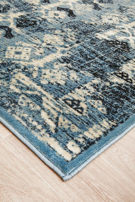 Giza Blue Aztec Pattern Contemporary Rug, Rugs, Ozark Home 