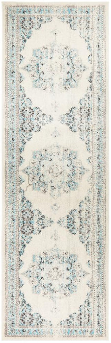 Cesme White Faded Medallion Contemporary Rug, Rugs, Ozark Home 