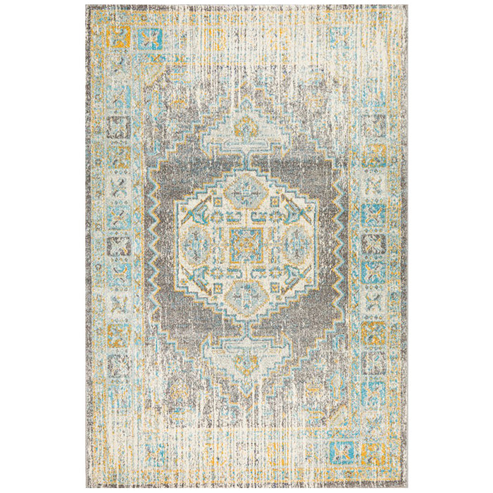 Cesme Grey Faded Medallion Contemporary Rug, Rugs, Ozark Home 