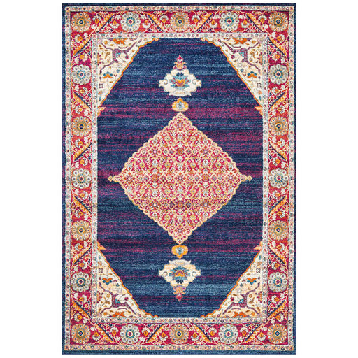 Cesme Royal Blue Medallion Contemporary Rug, Rugs, Ozark Home 