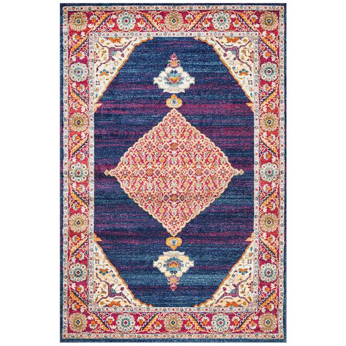 Cesme Royal Blue Medallion Contemporary Rug, Rugs, Ozark Home 