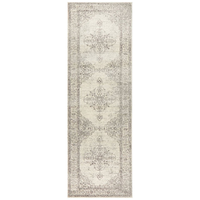 Cayeli Silver Transitional Medallion Contemporary Runner Rug, Rugs, Ozark Home 