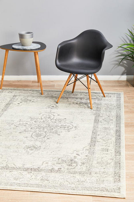 Cesme Silver Floral Motif Contemporary Rug, Rugs, Ozark Home 