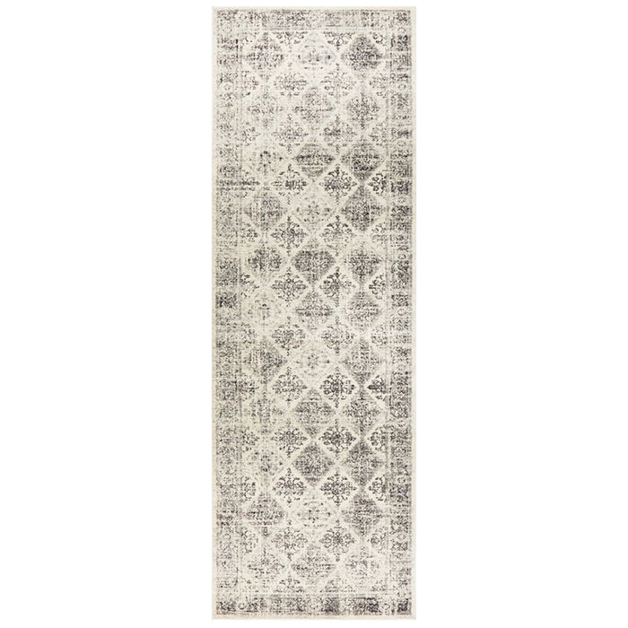 Cesme Grey Faded Diamond Contemporary Runner Rug, Rugs, Ozark Home 