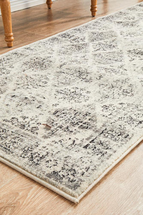 Cesme Grey Faded Diamond Contemporary Runner Rug, Rugs, Ozark Home 