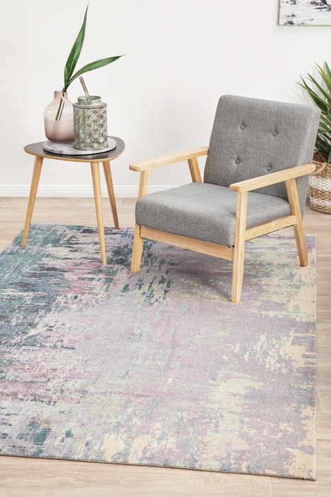 Cao Violet Abstract Print Contemporary Rug, Rugs, Ozark Home 