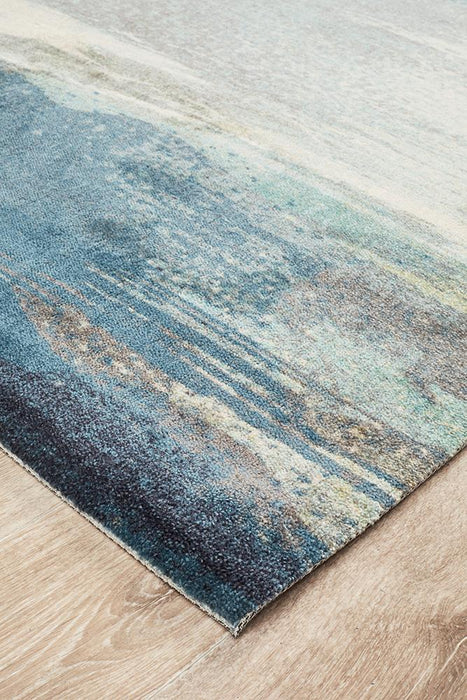 Cao Blue Abstract Print Contemporary Rug, Rugs, Ozark Home 