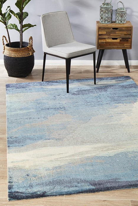 Cao Blue Abstract Print Contemporary Rug, Rugs, Ozark Home 