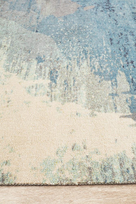 Cao Blue Abstract Print Contemporary Rug, Rugs, Ozark Home 