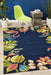 Chalu Navy Tropical Print Contemporary Indoor/Outdoor Rug, Rugs, Ozark Home 