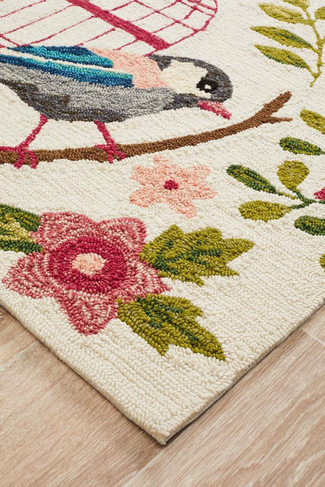 Chalu Multicoloured Birds of Spring Contemporary Indoor/Outdoor Rug, Rugs, Ozark Home 