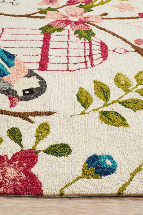 Chalu Multicoloured Birds of Spring Contemporary Indoor/Outdoor Rug, Rugs, Ozark Home 