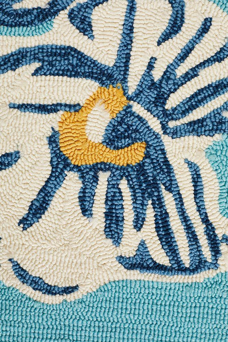 Chalu Blue Water Lillies Contemporary Indoor/Outdoor Rug, Rugs, Ozark Home 