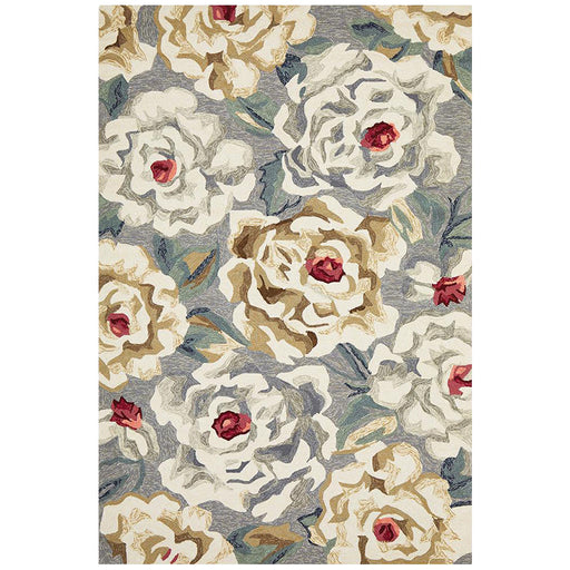 Chalu Grey Peony Garden Contemporary Indoor/Outdoor Rug, Rugs, Ozark Home 