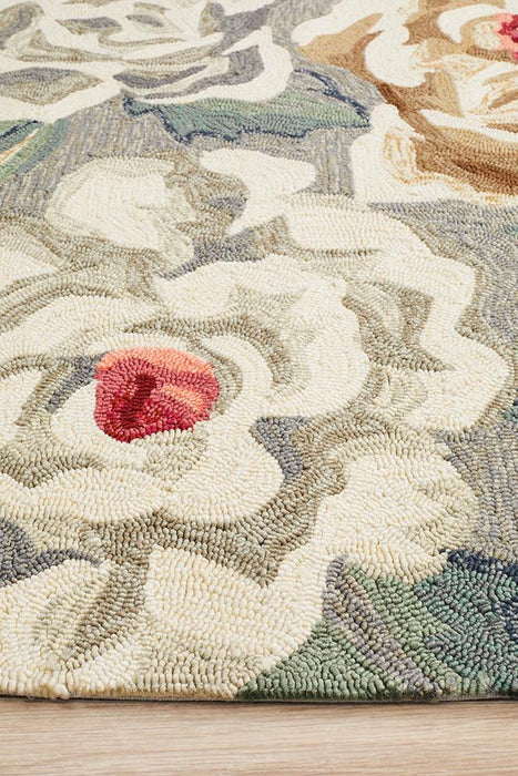 Chalu Grey Peony Garden Contemporary Indoor/Outdoor Rug, Rugs, Ozark Home 