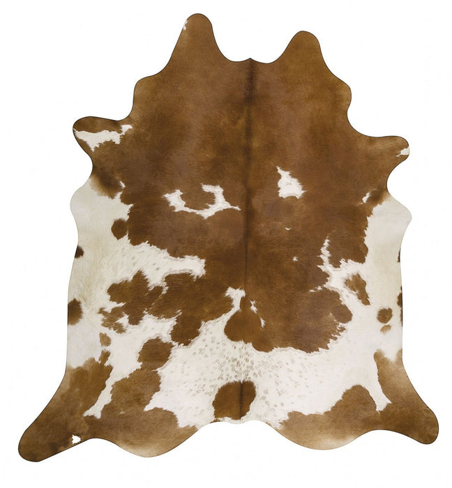 Cairu Brown & White Cowhide Rug, Rugs, Ozark Home 