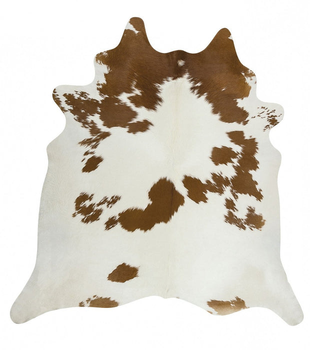 Cairu Brown & White Cowhide Rug, Rugs, Ozark Home 