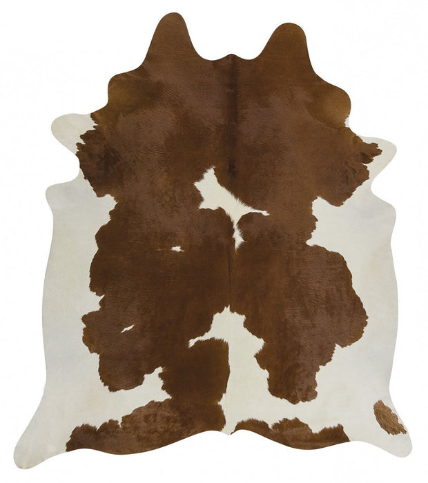 Cairu Brown & White Cowhide Rug, Rugs, Ozark Home 