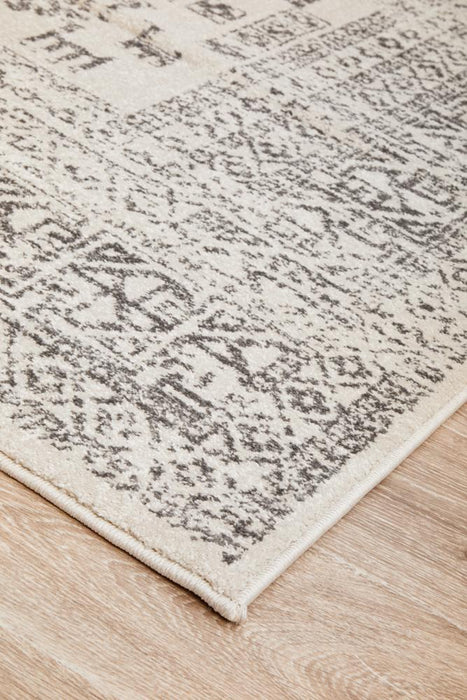 Ahlat Silver Aztec Transitional Multi Grid Pattern Contemporary Rug, Rugs, Ozark Home 